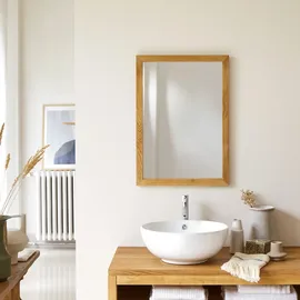 Tikamoon Badezimmerspiegel 70 x 50 cm Beige