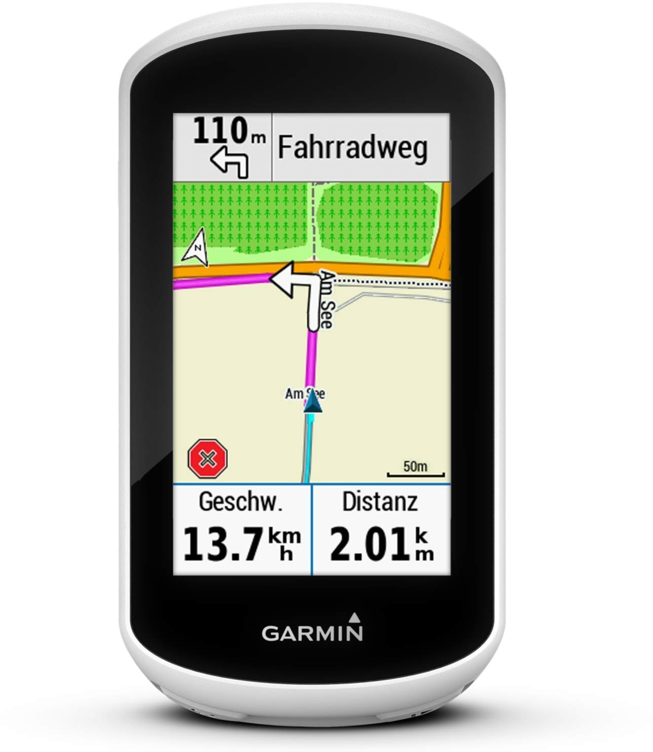 Garmin Edge Explore GPS-Fahrrad-Navi - Vorinstallierte Europakarte, Navigationsfunktionen, 3“ Touchscreen, einfache Bedienung, weiß/Schwarz, Einheitsgröße