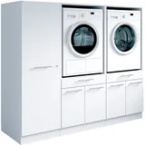 laundreezy Mehrzweckschrank-Set 186 x 162 x 68 cm Weiß