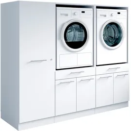 laundreezy Mehrzweckschrank-Set 186 x 162 x 68 cm Weiß