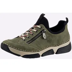 Sneaker RIEKER, Damen, Gr. 37, grün (khaki), Textil, Textil, sportlich, Schuhe