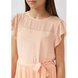 s.Oliver Kurzes Chiffonkleid mit Volantärmeln und Bindegürtel - orange - 176