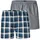 SCHIESSER Webboxer kariert blau/grau S 2er Pack