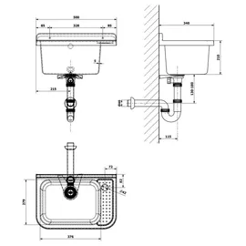 a&n&a aQualine Aqualine Ausgussbecken 50 x 34 cm (PI5050)