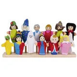 Fingerpuppen Märchenset 12-teilig ab 3 Jahren, 10-13 cm, Filz/Stoff, mehrfarbig - goki - Fördert Sprache & Motorik