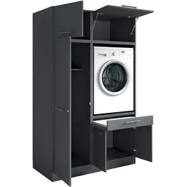 laundreezy Mehrzweckschrank-Set 68 x 200 x 118 cm Grau