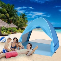 Kratax Pop-Up-Strandzelt mit Reißverschluss-Tür, zusammenklappbar in Sekunden, Campingzelt für 1–3 Personen, UPF 50+ für UV-Sonnenschutz, wasserdichte Sonnenschutz für Familie, Picknick, Strand