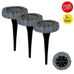 Näve 3er-Set LED Solar-Boden-Erdspieß "KIAN"