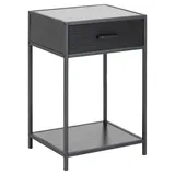 Actona GROUP Nachttisch, Metallgestell, Industrie-Look, Schublade und Einlegeboden, H: 63 cm, Schwarz