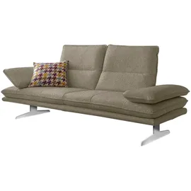 W.Schillig Designsofa Flachgewebe 3-Sitzer Braun