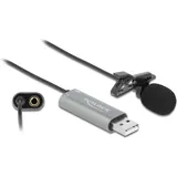 Delock USB Krawatten Lavalier Mikrofon Omnidirektional 24Bit/192Khz (Studio, Broadcast), Mikrofon