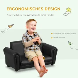 Homcom Kindersessel mit Fußhocker 83 x 42 x 41 cm Holz schwarz
