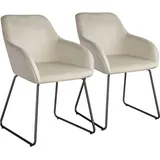 Tectake tectake® Esszimmerstuhl, Jeane, Samtoptik, durchgehende Lehne, 57 x 61 x 85,5 cm, Belastbarkeit 120 kg