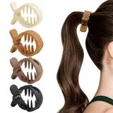 RTRTGS 4 Stück Haarspangen Damen Haarklammer, Haarspangen Halter Hoher Pferdeschwanz Rutschfest Modische für Dickes Dünn Haar, Ponytail