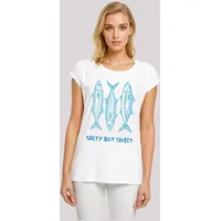 F4NT4STIC Extended Shoulder T-Shirt Salty But Sweet in weiß