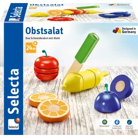 Schmidt Spiele Obstsalat, Klett und Schneidespielzeug aus Holz, 11 Teile
