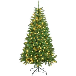 Rebecca Mobili Weihnachtsbaum 210 cm mit 400 LED-Lichtern aus PVC, grün