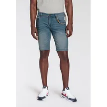 Bruno Banani Jeansshorts (Set, 2-tlg., mit Band) bequemer Sitz, gerade Beinform, mit praktischen Taschen blau 34
