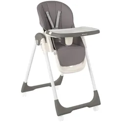 Kikkaboo Kinderhochstuhl Spicy faltbar, Tisch abnehmbar, verstellbar, 4 Räder dunkelgrau