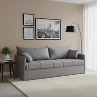 3-sitzer Schlafsofa Avellana, Abnehmbar, Waschbar Made In Italy, Ausziehbett Mit Matratze, 205x86 Cm, Grau