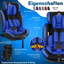 Kidiz Autokindersitz schwarz/blau