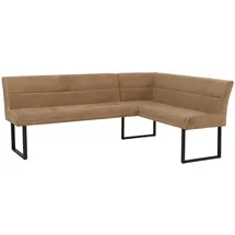 Mendler Eckbank Chenille Hellbraun 210 x 159 cm