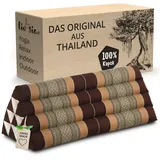 livasia Keilkissen Dreieckskissen 80 cm breit (Classic) - 33x80x30cm -, Kapok, vegan, handgefertigt braun