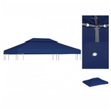 vidaXL Pavillon-Dachplane mit Kaminabzug 310 g/m2 4x3 m Blau