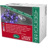 Konstsmide 1491-457 Micro-Lichterkette Innen batteriebetrieben Anzahl Leuchtmittel 20 LED Globelichterkette runde Dioden Timer purpurfarbene Dioden / schwarzes Kabel