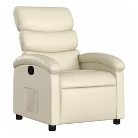 vidaXL Relaxsessel Creme Kunstleder 92 x 99,5 x 0 cm Beige mit Liegeposition