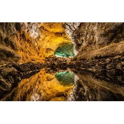 Fototapete PAPERMOON "Höhle mit Wasser", bunt, B:3,00m L:2,23m, Vlies, Tapeten