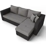 VitaliSpa Ecksofa Webstoff schwarz/grau