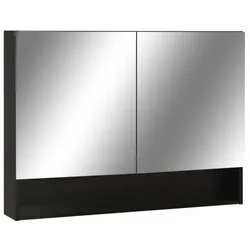 LED-Bad-Spiegelschrank MDF| vidaXL : Farbe - Schwarz