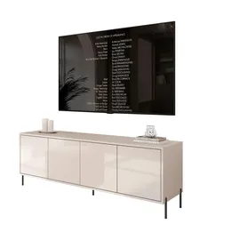 lookway SANAYI TV-Schrank 156x60x38 cm Beige Kunststoff/Metall/Holzwerkstoff