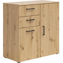 mömax Kommode Multistauraum 80 x 83 x 40 cm Eiche Artisan / Mehrfarbig