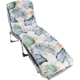 DoeDoefong Liegenauflage 170x48x8cm, Dicke Polsterauflage für Gartenliege Deckchair Sonnenliege, Weiches Ersatz Kissen für Liegestuhl Balkonliege Bank Schaukelstuhl (Weiß)