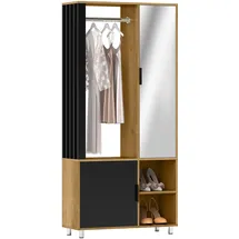 Homcom Garderobe Set mit Spiegel 80 x 30 x 175 cm beige