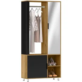 Homcom Garderobe Set mit Spiegel 80 x 30 x 175 cm beige