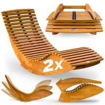vidaXL Sonnenliege 149 x 60 x 86 cm braun 2 St.