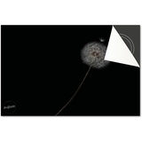 Induktionsschutz von Dietrix - Schutzmatte 78x52cm - Pusteblume Schwarz Weiß - Base - Für Induktionskochfeld/Induktionsherd - Herdabdeckung Ceranfeld - Helle Unterseite - Herdabdeckplatte