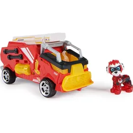 Paw Patrol Mighty Kinofilm Fahrzeug von Marshall mit Welpenfigur Rot/Gelb