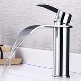 ARCORA Wasserhahn Bad, Hochdruck Waschtischarmatur wenig Lärm aus Edelstahl Einhandmischer Wasserfall Waschbeckenarmatur Armatur Waschbecken, Chrom