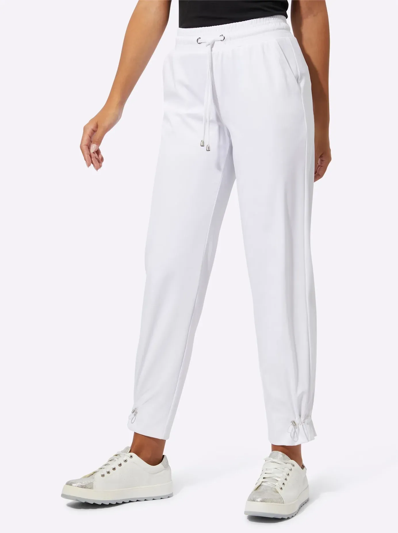 Schlupfhose CREATION L, Damen, Gr. 19, Kurzgrößen, weiß, 75% Polyamid, 25% Elasthan, unifarben, lang, Hosen Schlupfhose