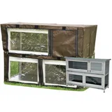 nanook shop nanook Flauschi - Schutzhülle für Kaninchenstall Hasenstall Flauschi, 122 x 80 x 45 cm - Farbe: braun, schwarz