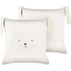 Dekokissen 2er Set CONEY Baumwolle 45 x 45 cm Hellbeige