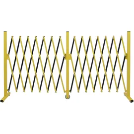 Mendler Alu Absperrgitter HWC-B34 Scherengitter 103x52-400 cm gelb/schwarz