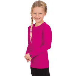 Longsleeve TRIGEMA "TRIGEMA Langarmshirt", Kinder, Gr. XS, pink (magenta), 95% Baumwolle, 5% Elastan, Basic, Langarm, Shirts