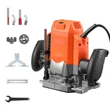 Oberfräse Kantenfräse - Oberfräsmaschine 1200 W - Drehzahlregelung - Tauchbasis - Staubabsaugung - Parallelanschlag - Für Holz & Kantenbearbeit...