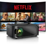 onoayo Beamer 4K Passend für Netflix Dolby Audio 30000L Smart Mini Beamer Heimkino Remote Fokus 4P Trapezkorrektur ONOAYO WiFi6 Bluetooth Full HD 1080P Unterstützt 4K Outdoor Handy Projektor