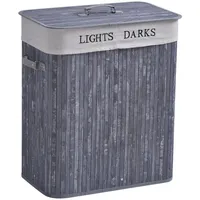 Homcom Wäschekorb mit 2 Tragegriffen grau